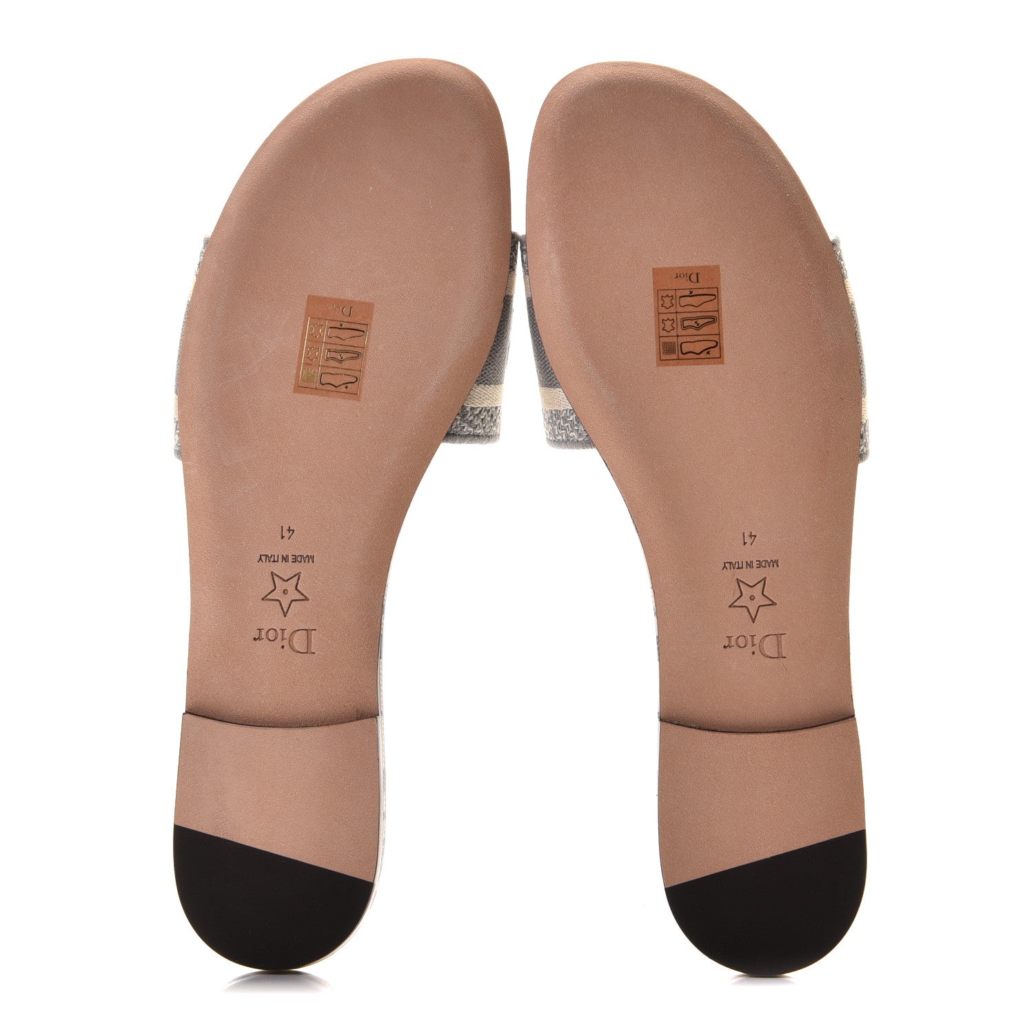 Christian Dior Canvas Check'N'Dior Pop Embroidered Dway Flat Slide Sandals 41 Grey Stone 7 of 11