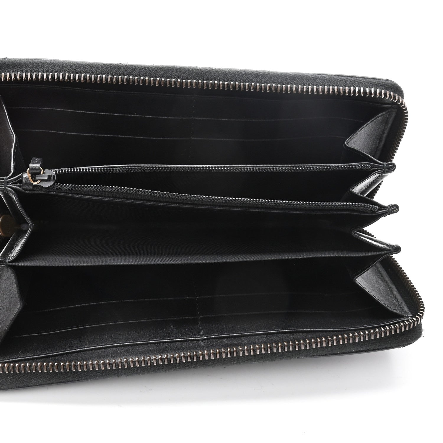 Gucci Calfskin Matelasse GG Marmont Zip Around Wallet Black 5 of 8