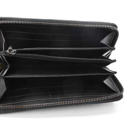 Gucci Calfskin Matelasse GG Marmont Zip Around Wallet Black 5 of 8