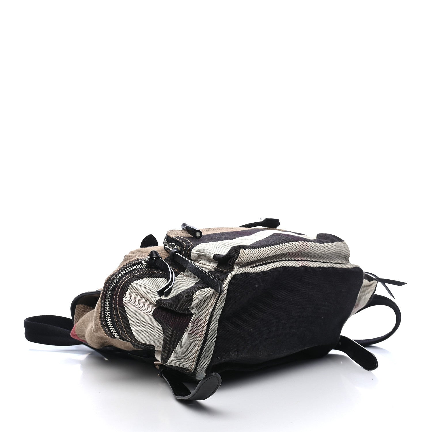 Burberry Canvas Mega Check Medium Rucksack Backpack Black 4 of 10