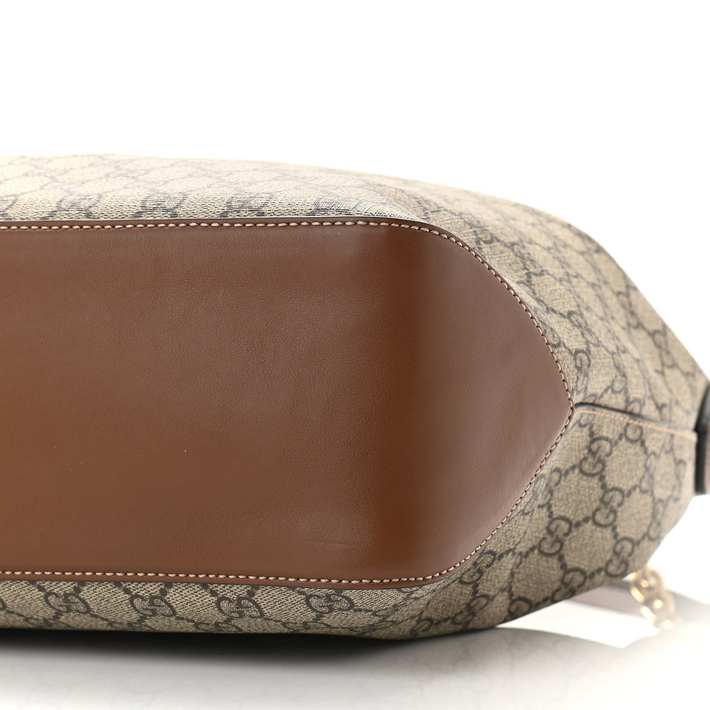 GG Supreme Monogram Large Linea A Hobo Light Brown