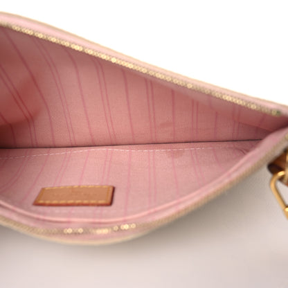 Louis Vuitton Damier Azur Neverfull MM GM Pochette Rose Ballerine 5 of 13