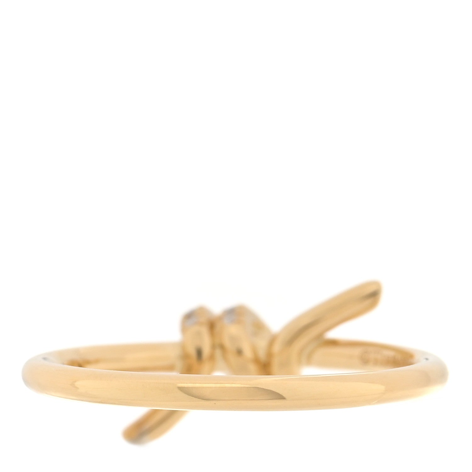 Tiffany 18K Yellow Gold Diamond Small Knot Ring 54 7 3 of 5