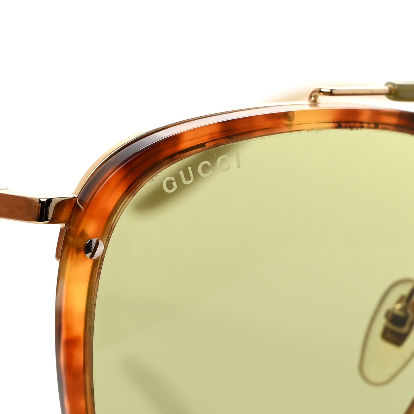 Aviator Sunglasses GG0672S Havana Gold Green