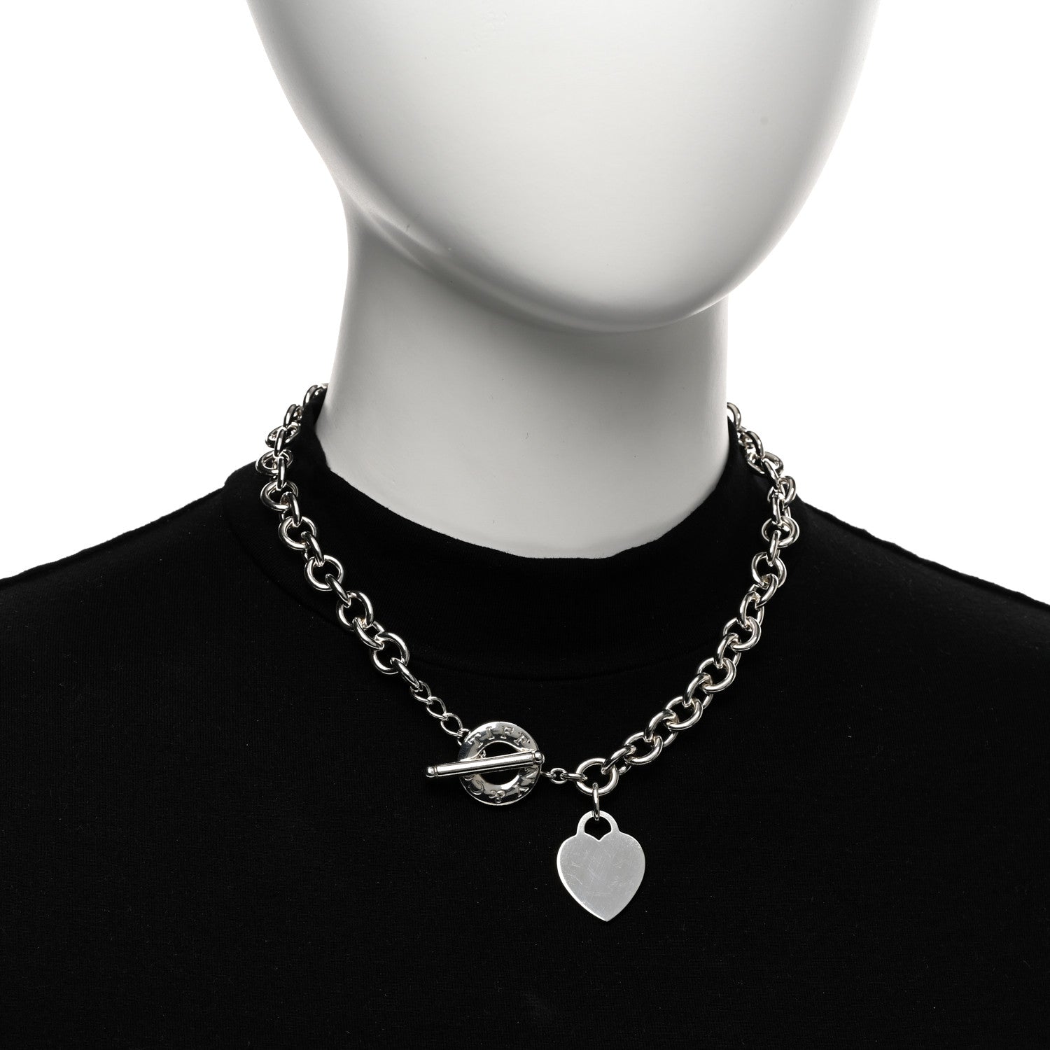 Tiffany Sterling Silver Heart Tag Toggle Necklace 2 of 4