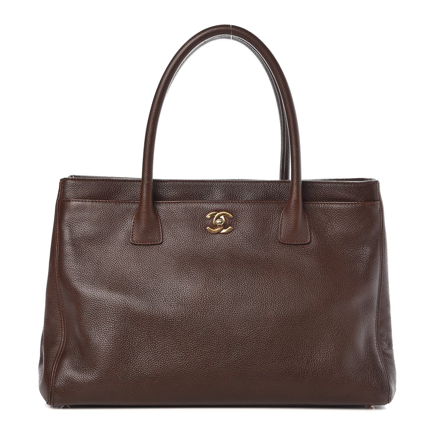 Calfskin Cerf Executive Shopper Tote Brown