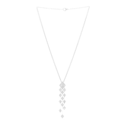 Chanel 18K White Gold Diamond Matelasse Necklace 3 of 6