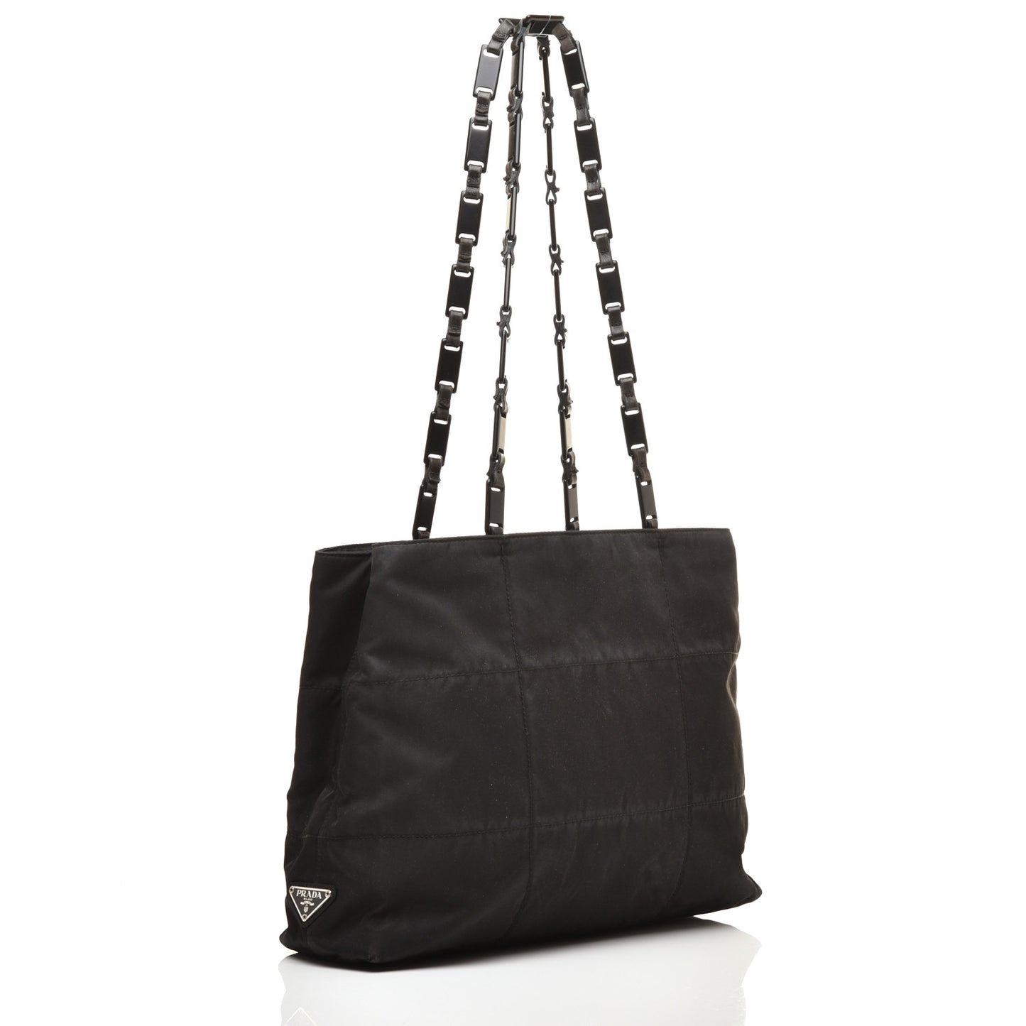 Tessuto Nylon Chain Tote Black