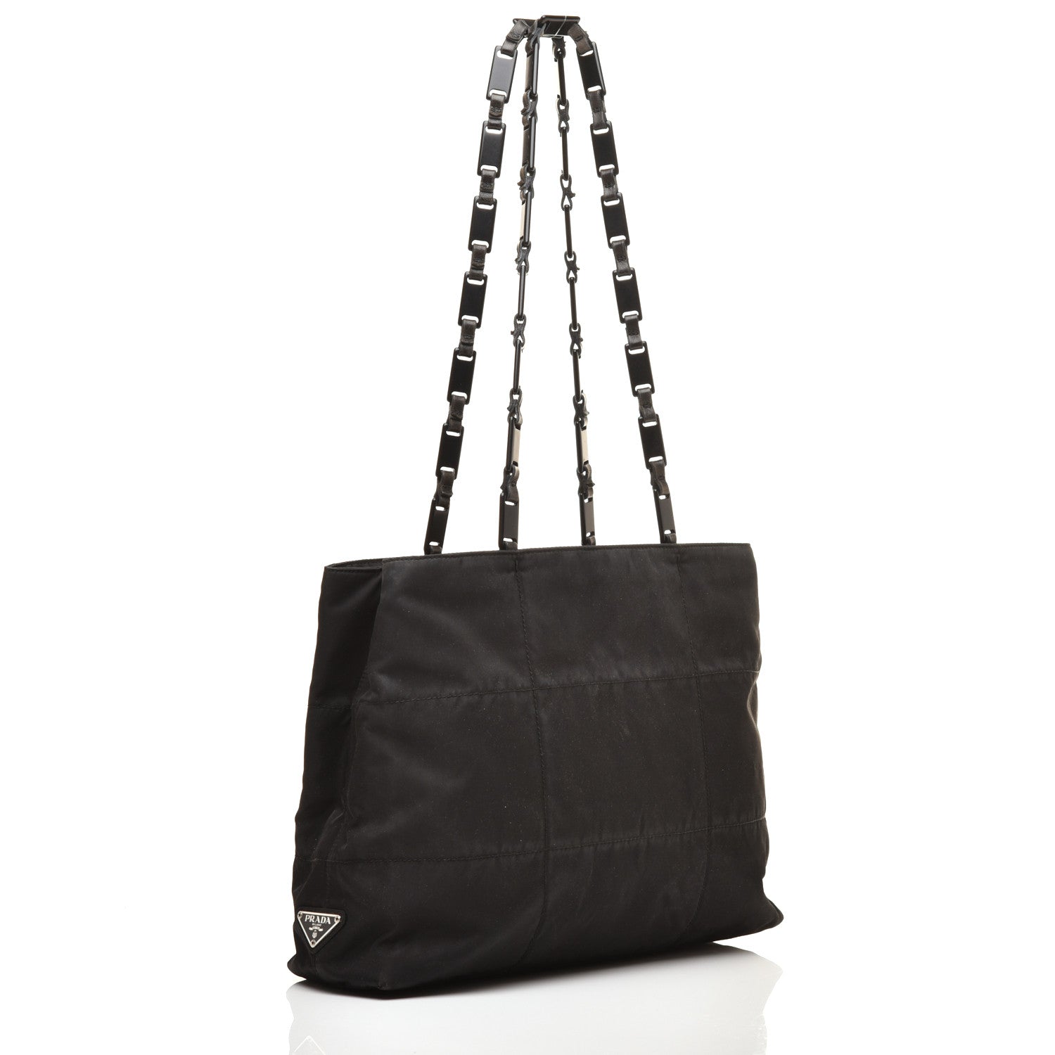 Prada Tessuto Nylon Chain Tote Black 5 of 9