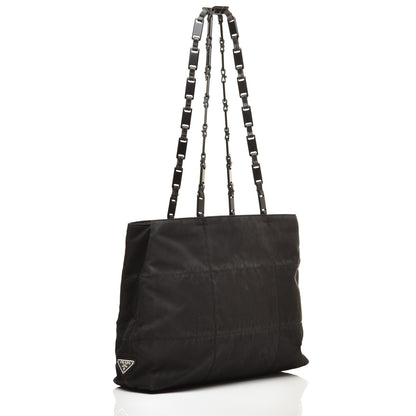 Prada Tessuto Nylon Chain Tote Black 5 of 9