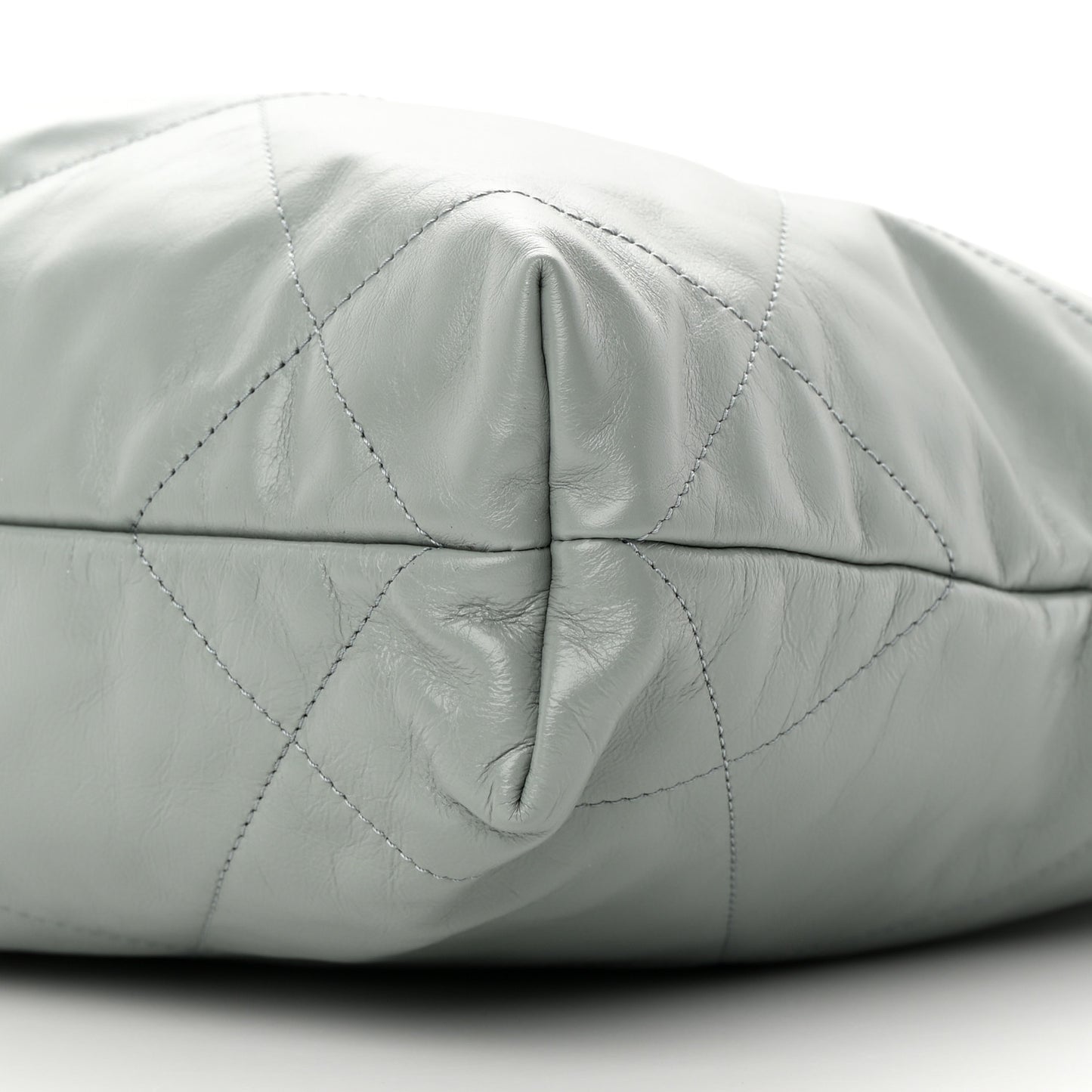 Shiny Calfskin Quilted Small Chanel 22 Grey