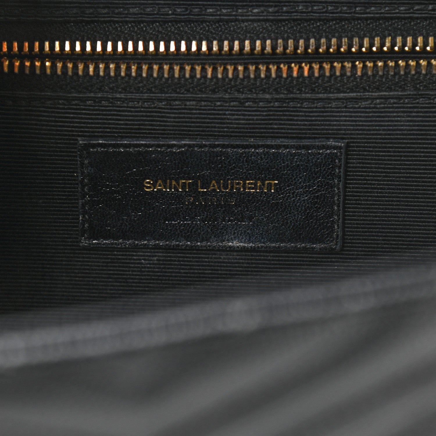 Saint Laurent Grain De Poudre Matelasse Chevron Large Monogram Satchel Black 6 of 20