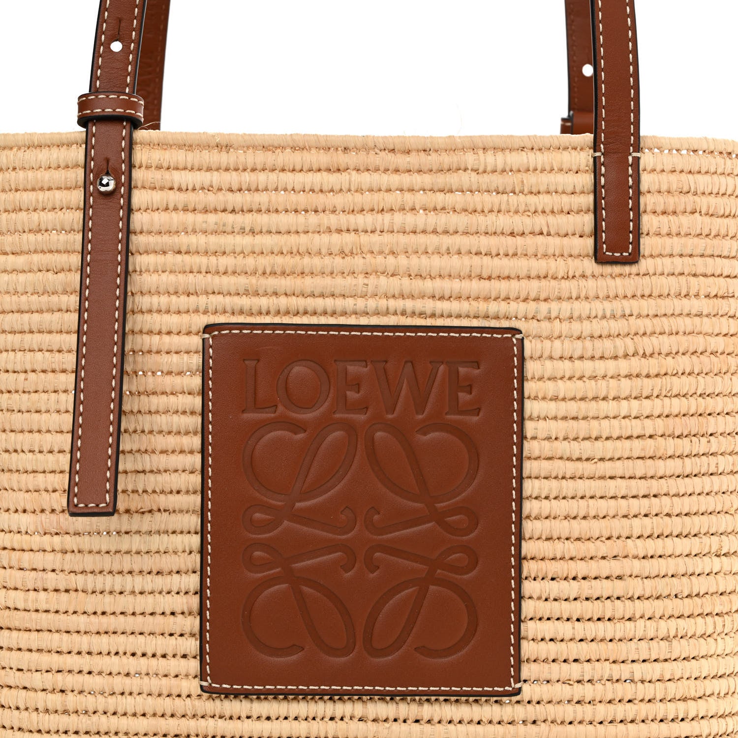 Loewe Raffia Small Square Basket Tote Bag Natural Tan 8 of 10