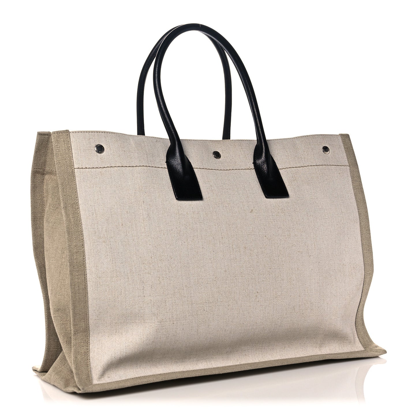 Linen Calfskin Rive Gauche Tote Optic White