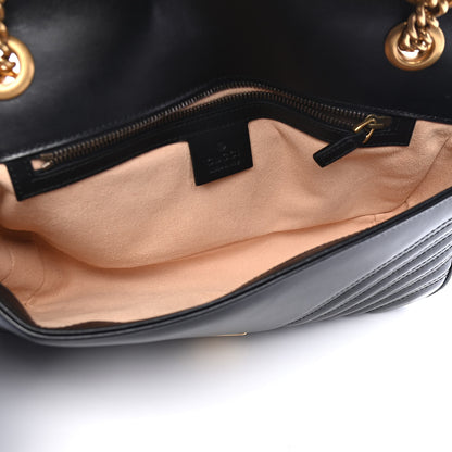 Gucci Calfskin Matelasse Small GG Marmont Shoulder Bag Black 5 of 10