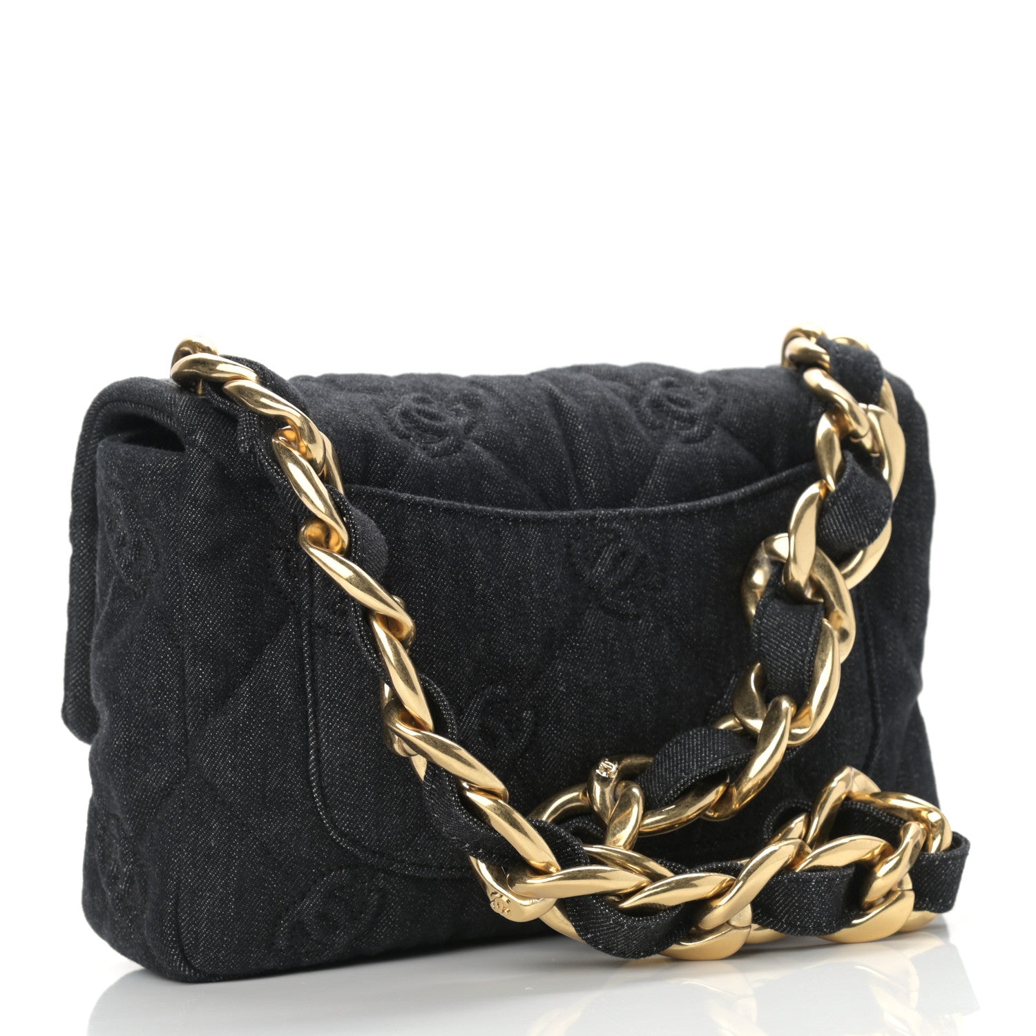 Chanel Denim Quilted Medium Funky Town Flap Black 3 of 10