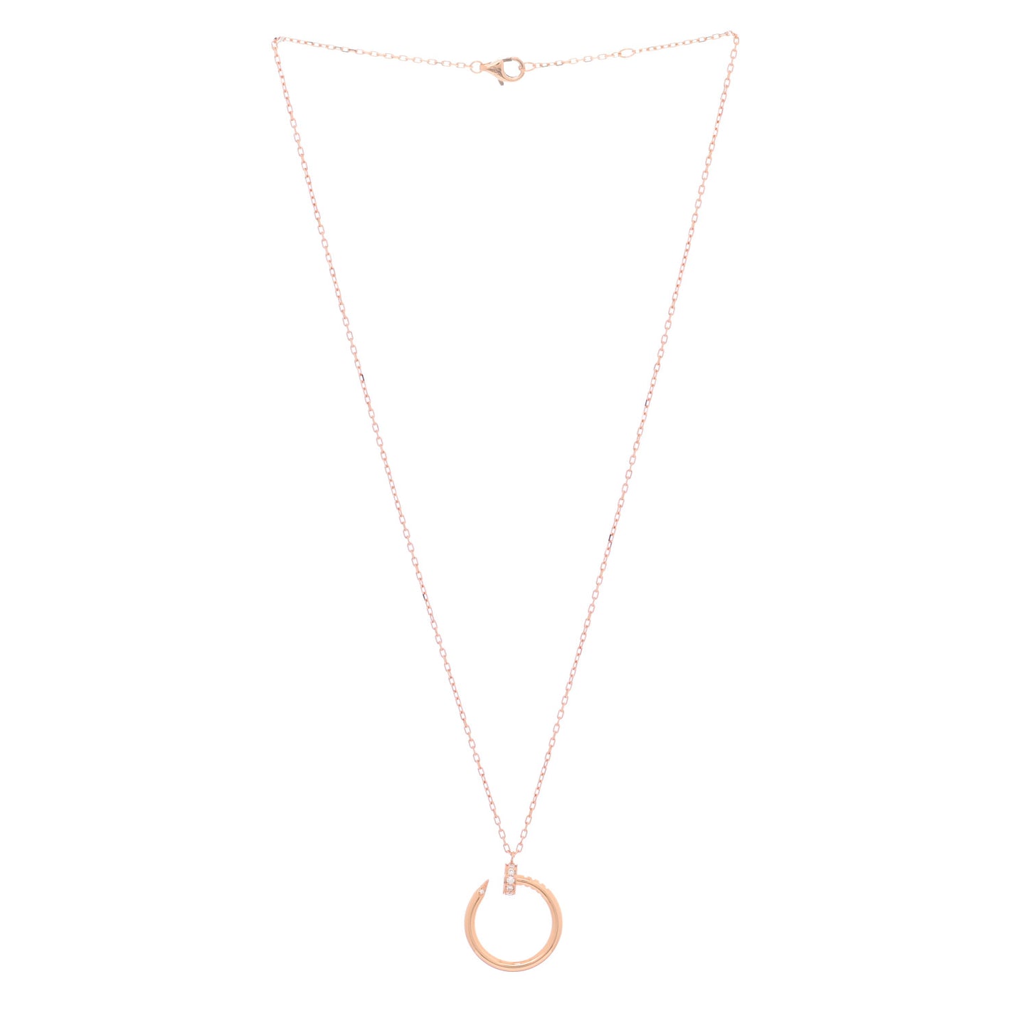 18K Pink Gold Diamond Juste Un Clou Pendant Necklace