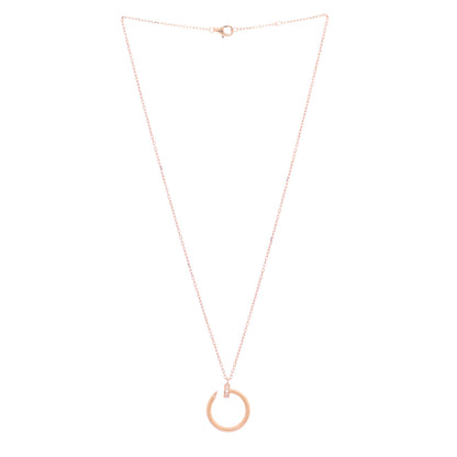 Cartier 18K Pink Gold Diamond Juste Un Clou Pendant Necklace 3 of 6