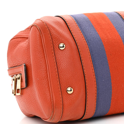 Gucci Calfskin Vintage Web Small Boston Orange Blue 10 of 14
