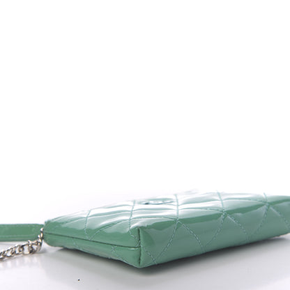 Chanel Patent Quilted Key Holder Case Green 6 of 10