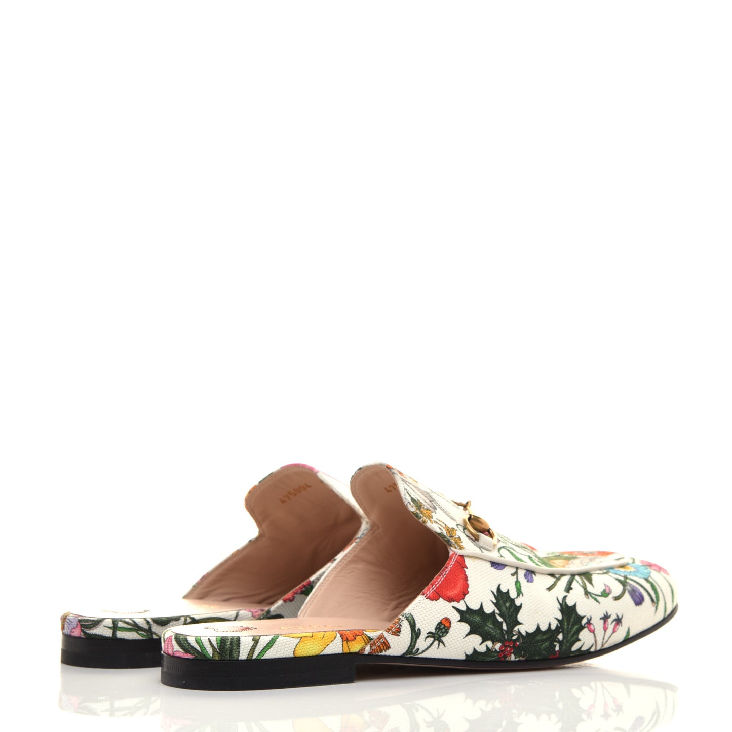 Canvas Flora Womens Princetown Slippers 40.5 White Multicolor