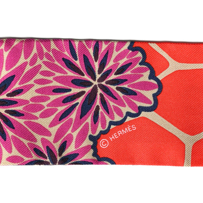 Hermes Silk The Three Graces Twilly Vermillon Fuchsia 3 of 4