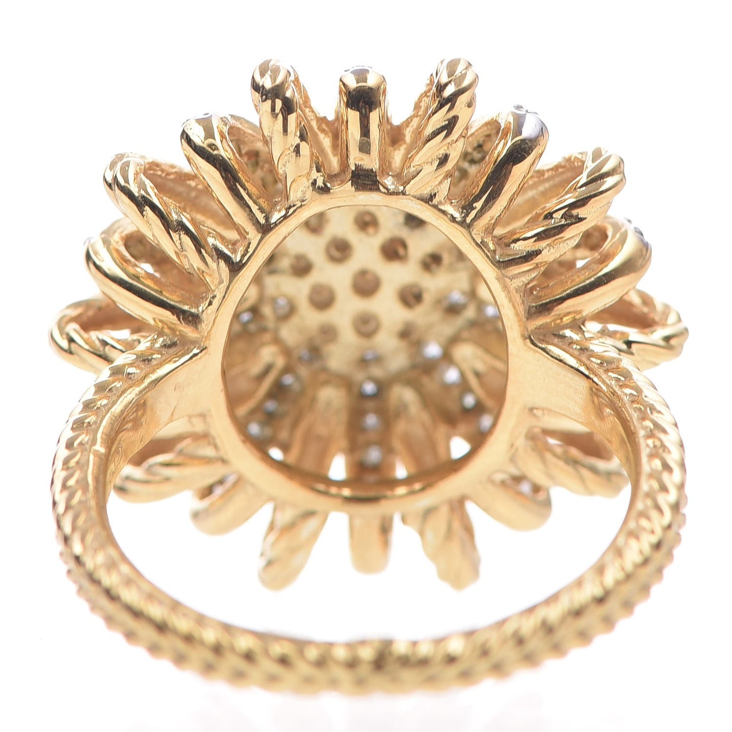 18K Yellow Gold Diamond 22mm Starburst Ring 54.5 7
