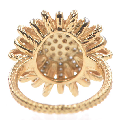 David Yurman 18K Yellow Gold Diamond 22mm Starburst Ring 54.5 7 4 of 6
