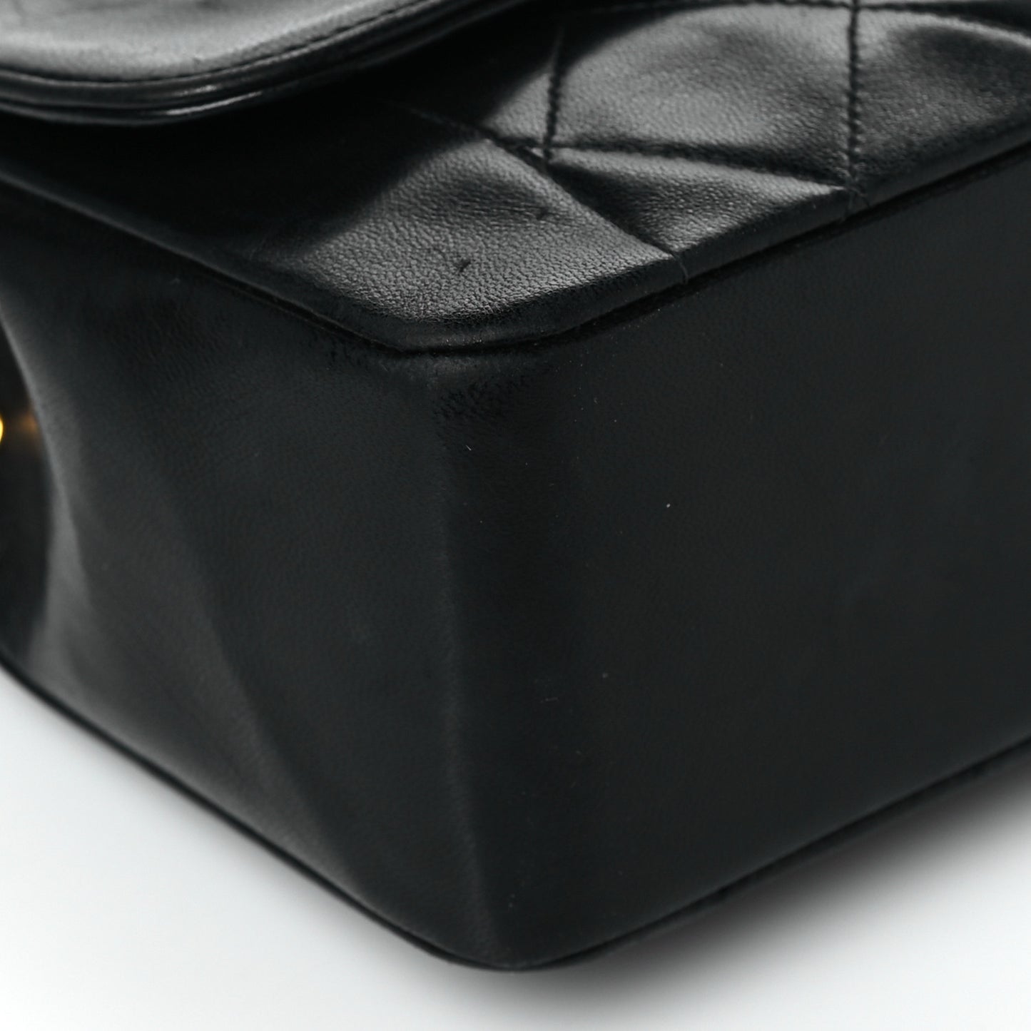 Lambskin Quilted Small Single Flap Black