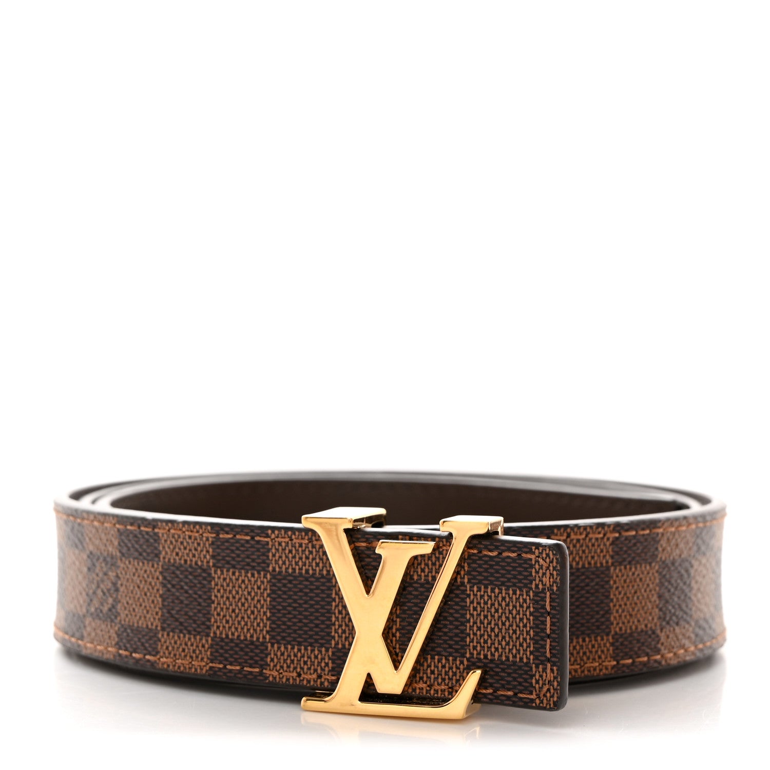 Louis Vuitton Mini Damier Ebene 25mm LV Initiales Belt 80 32 1 of 8