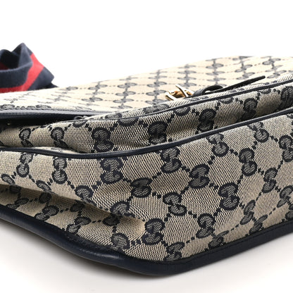 Gucci Monogram Web Childrens Messenger Bag Beige Navy 9 of 10