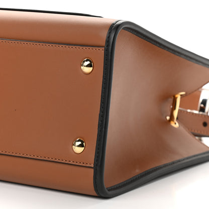 Fendi Vitello Century Opaco F is Fendi Bi-Color Small Runaway Satchel Corteccia Black 8 of 8