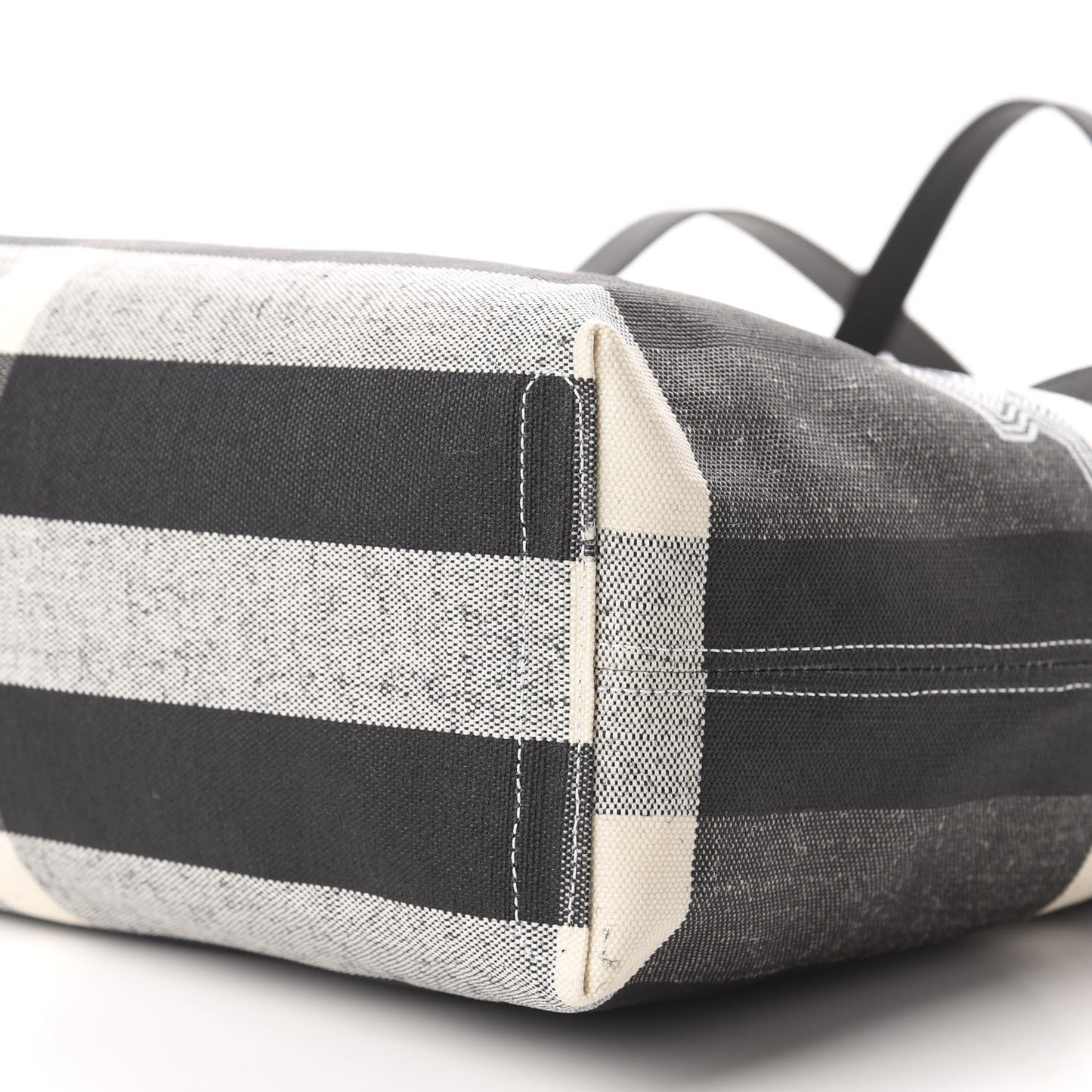 Coated Canvas Mega Check Medium Doodle Tote Black White