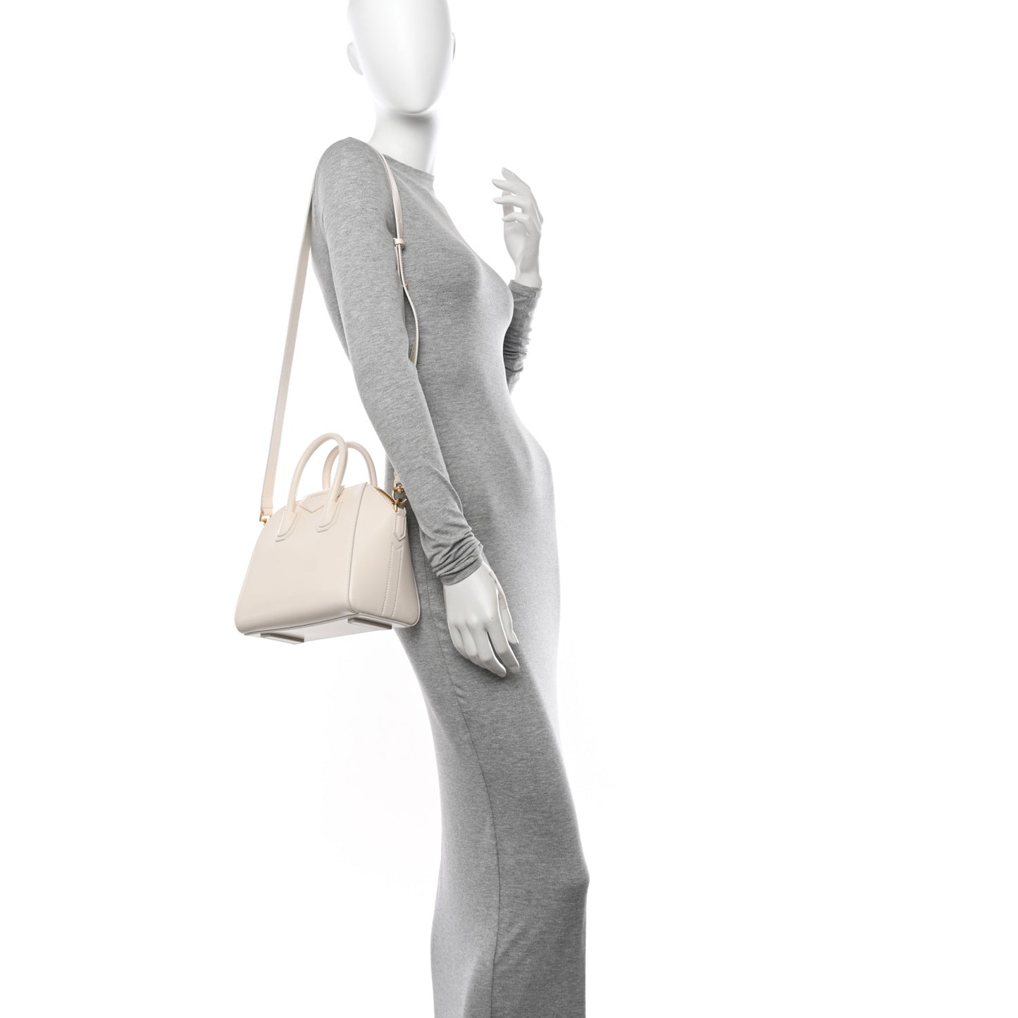 Shiny Lord Calfskin Mini Antigona Ivory