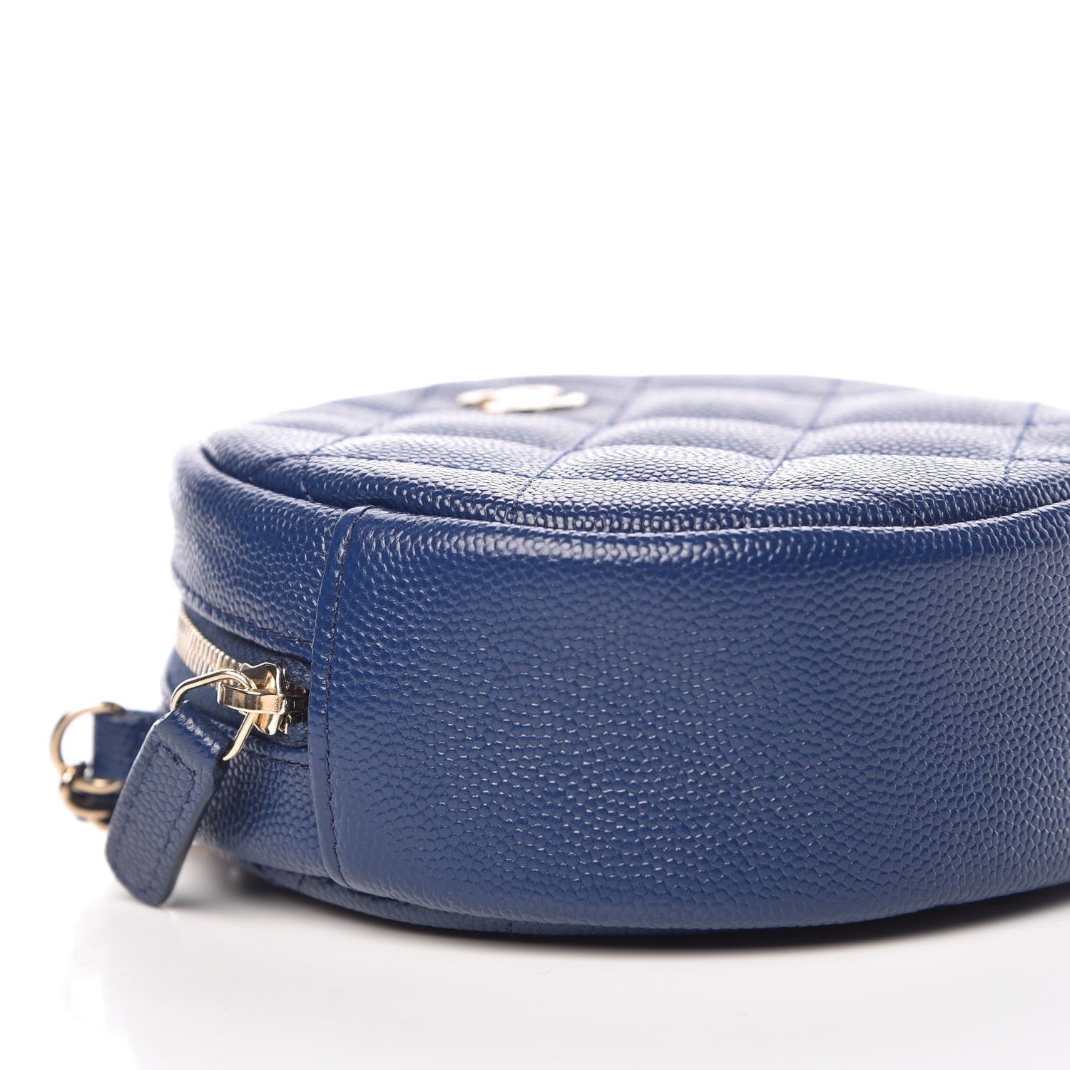 Chanel Caviar Quilted Round Clutch With Chain Navy 8 of 10
