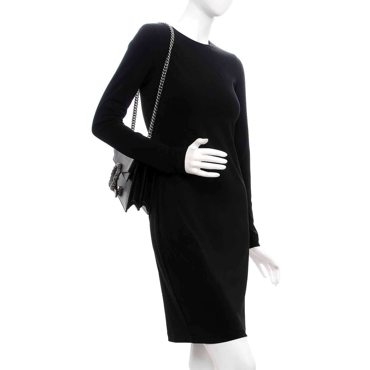 Pebbled Calfskin Small Dionysus Shoulder Bag Black