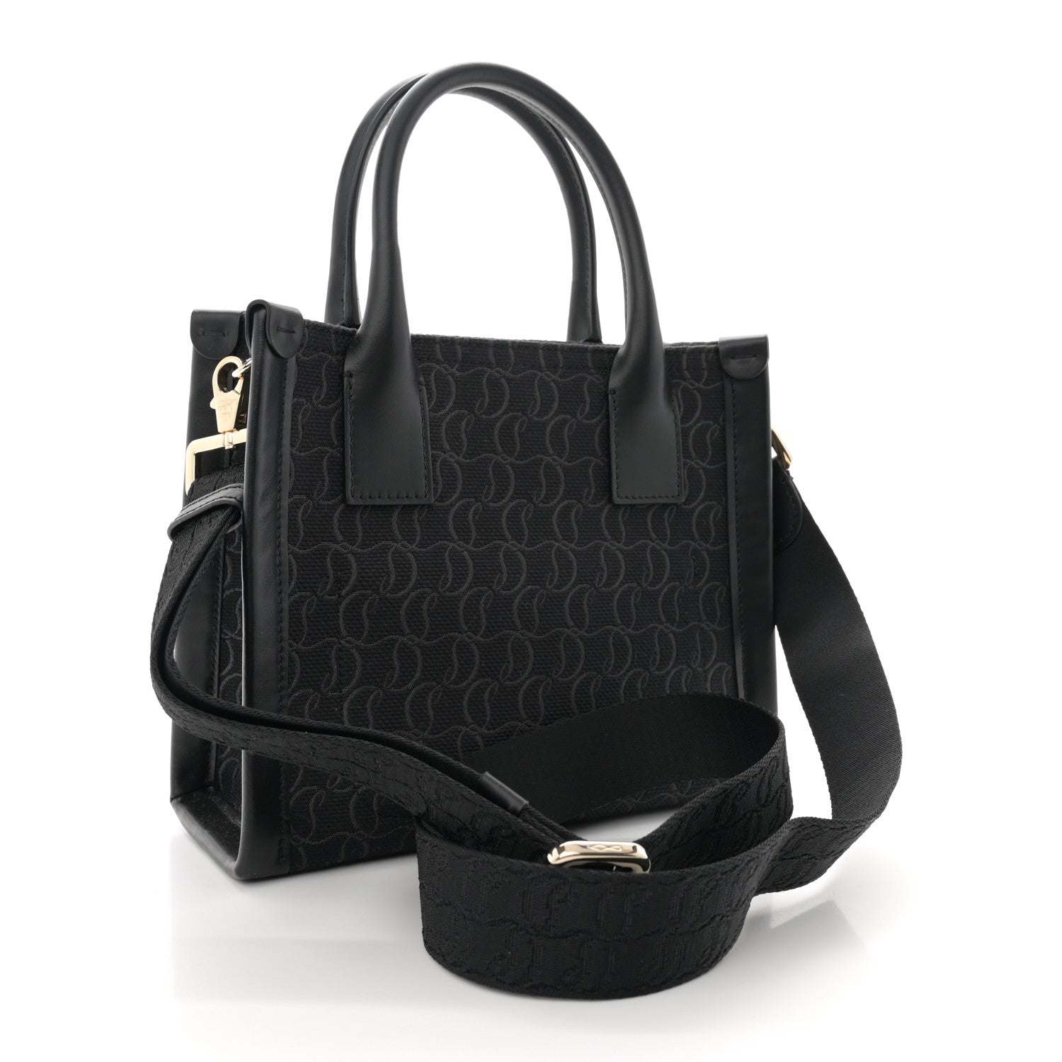 Christian Louboutin Jacquard Toile Monogram By My Side Tote Black 3 of 9