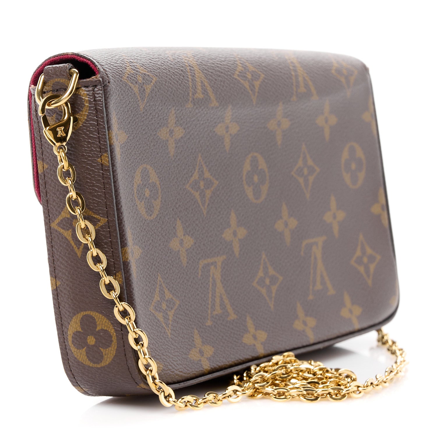 Louis Vuitton Monogram Pochette Felicie Chain Wallet Fuchsia 4 of 16