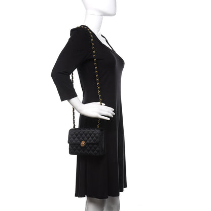 Chanel Satin Quilted Evening Bag Black 2 of 10