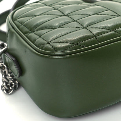 Gucci Calfskin Matelasse Aria Small GG Marmont Chain Shoulder Bag Military Wood 8 of 9