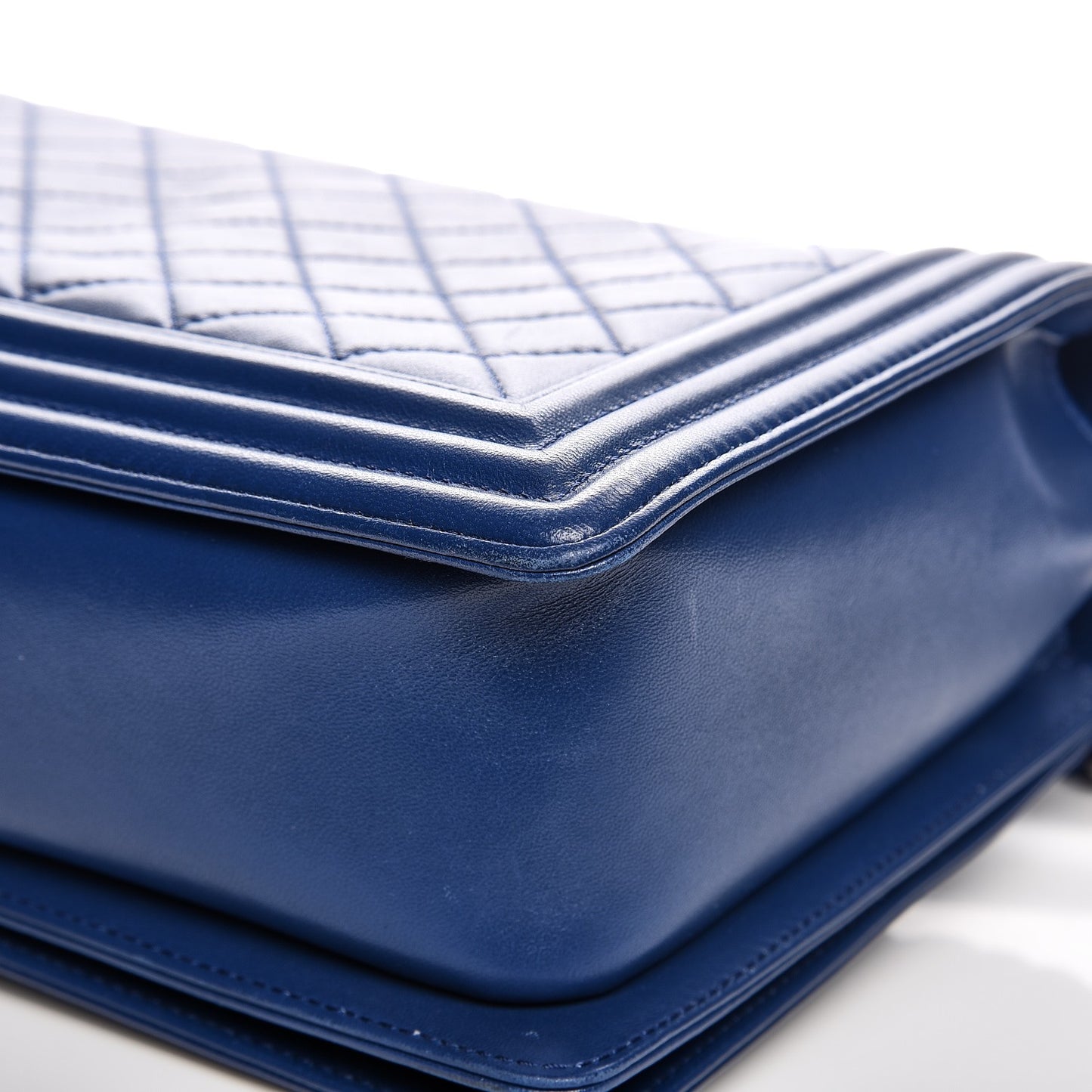 Lambskin Quilted New Medium Boy Flap Dark Blue