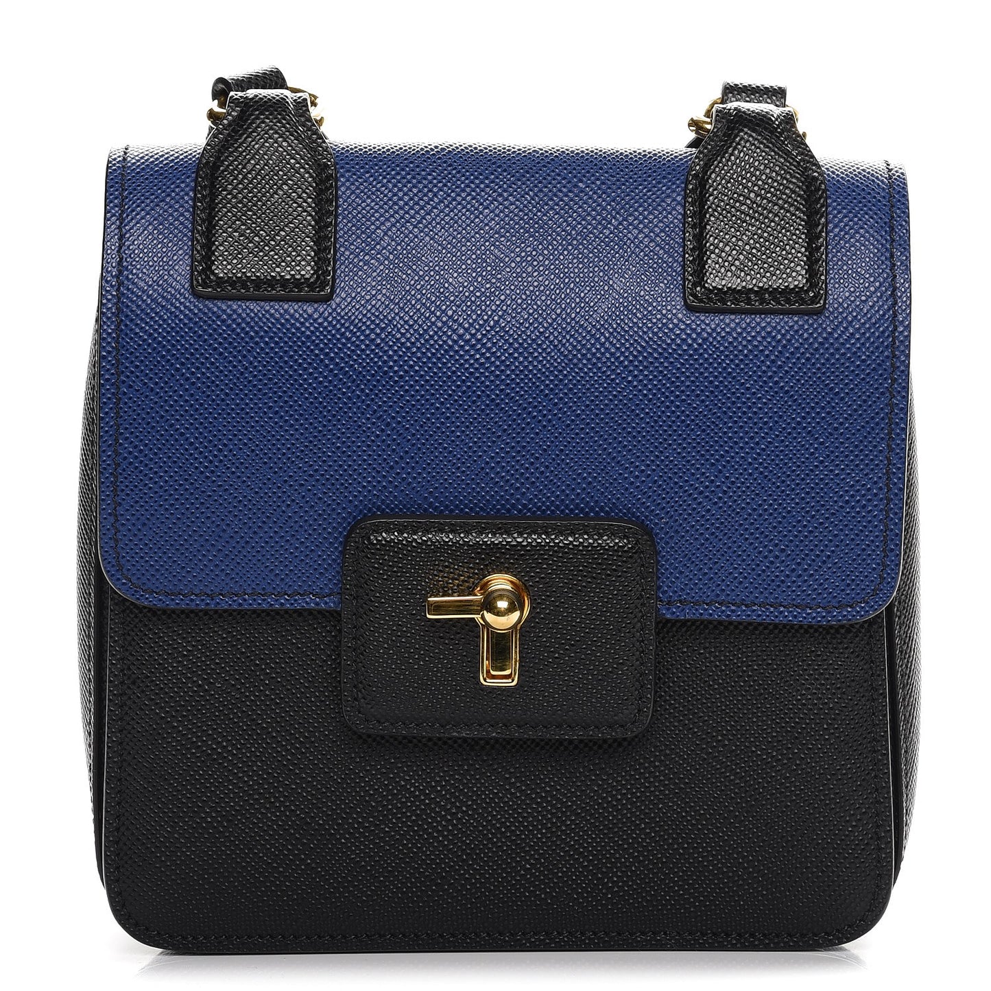 Saffiano Bi-Color Crossbody Bag Inchiostro Black