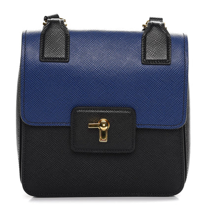 Prada Saffiano Bi-Color Crossbody Bag Inchiostro Black 1 of 7