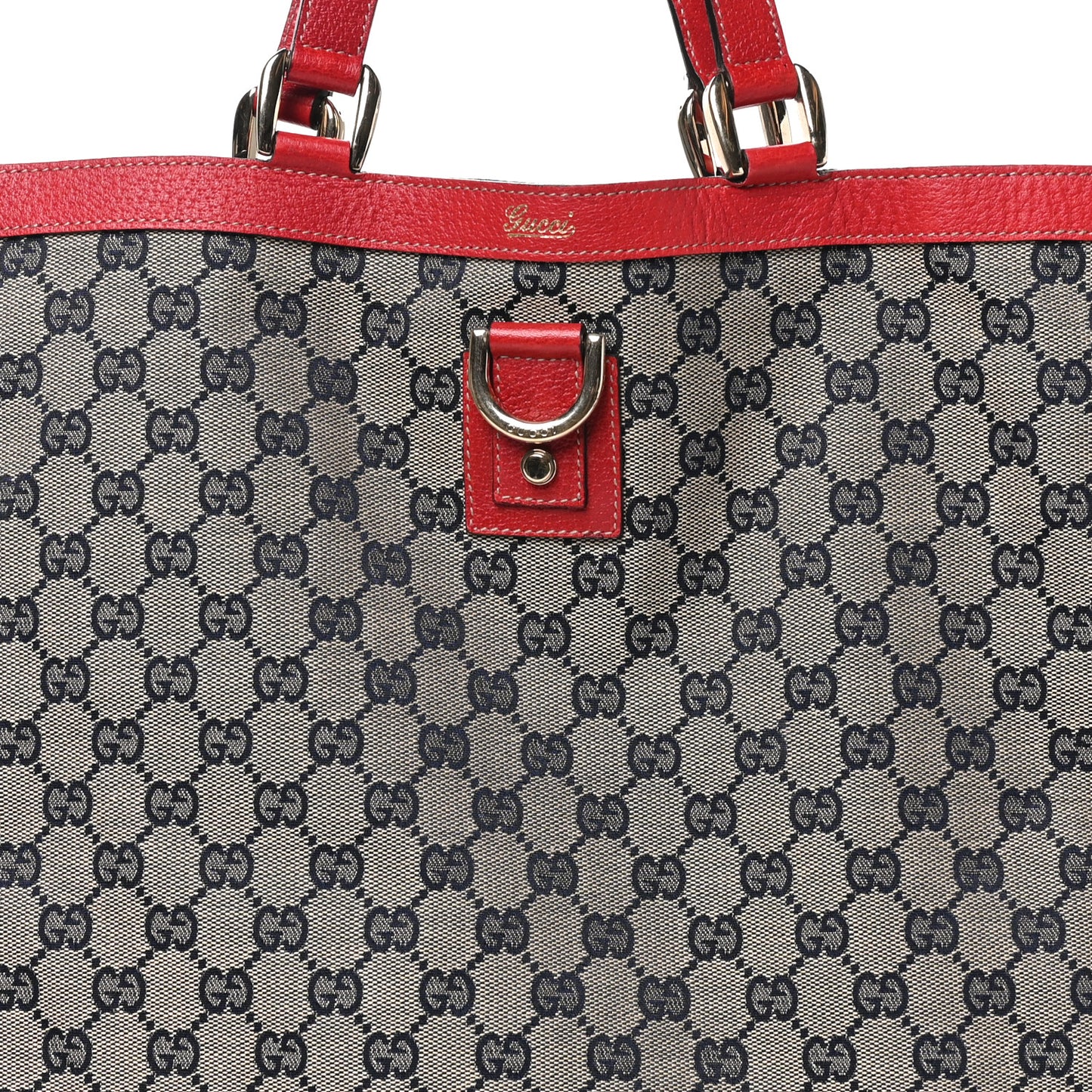 Monogram Abbey Tote Navy Red