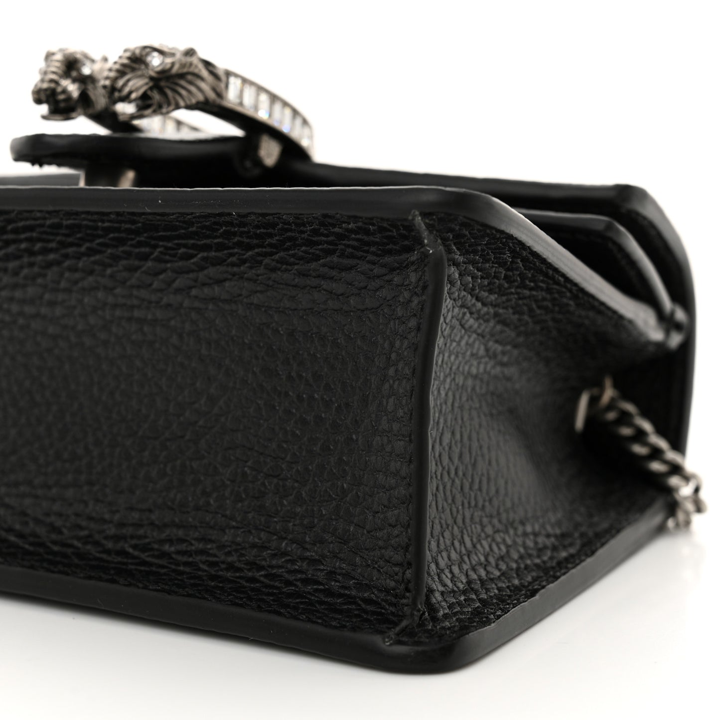 Dollar Calfskin Crystal Mini Dionysus Top Handle Bag Black Crystal