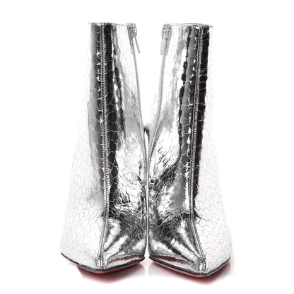 Christian Louboutin Calfskin Craquele So Kate Booty 110 Ankle Boots 36 Silver 2 of 7