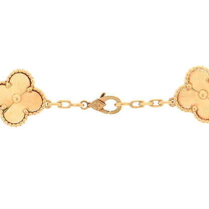 Van Cleef & Arpels 18K Yellow Gold 10 Motifs Guilloche Vintage Alhambra Necklace 4 of 4