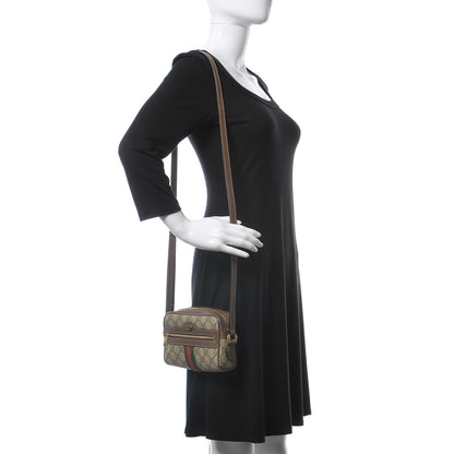 Gucci GG Supreme Monogram Web Mini Ophidia Shoulder Bag Brown 2 of 16