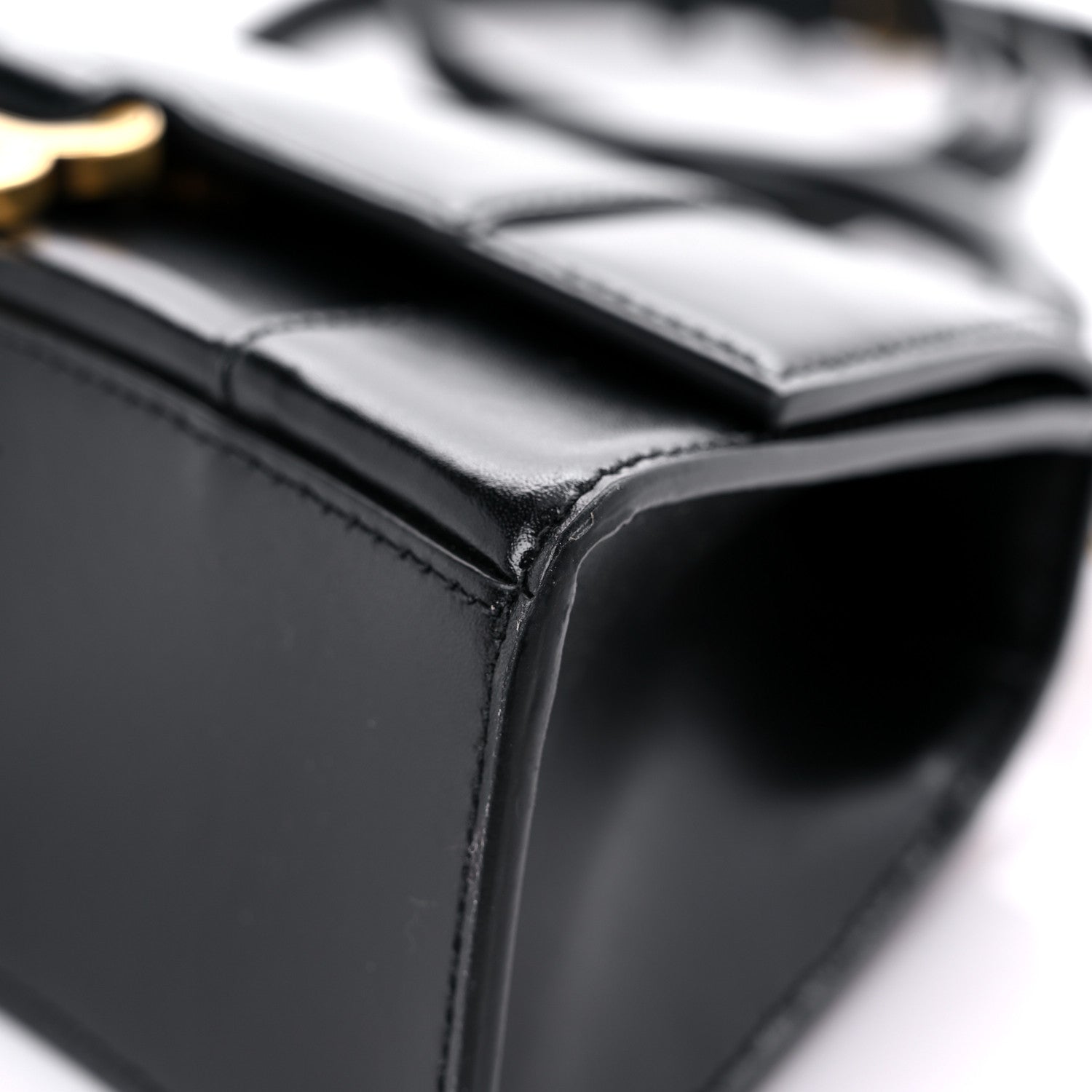 Balenciaga Shiny Box Calfskin Hourglass Top Handle Bag XS Black 8 of 16