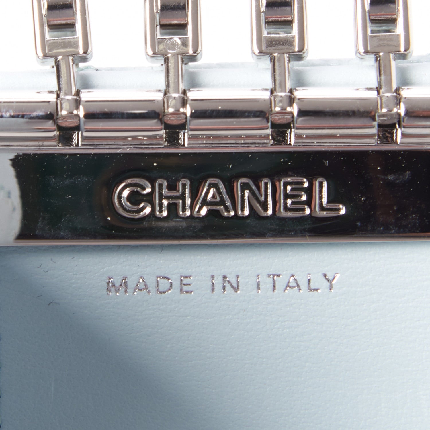 Chanel Caviar Quilted Classic 4 Key Holder Wallet Light Blue 7 of 9